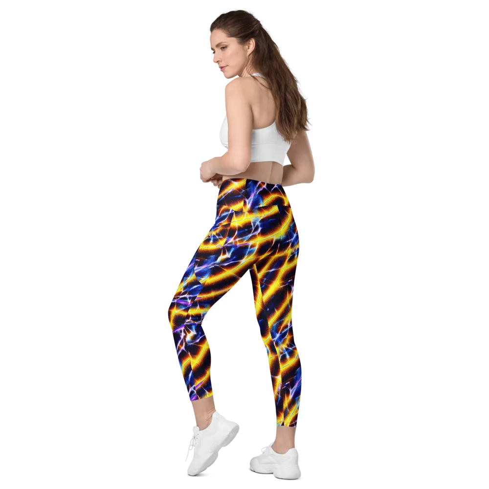 Tempel Tangle on Leggings with Pockets — Left Back