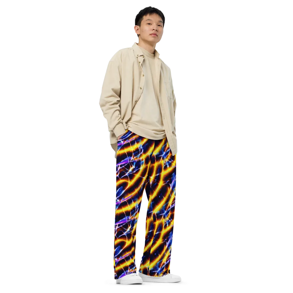 Tempel Tangle on Wide-Leg Pants — Right Front
