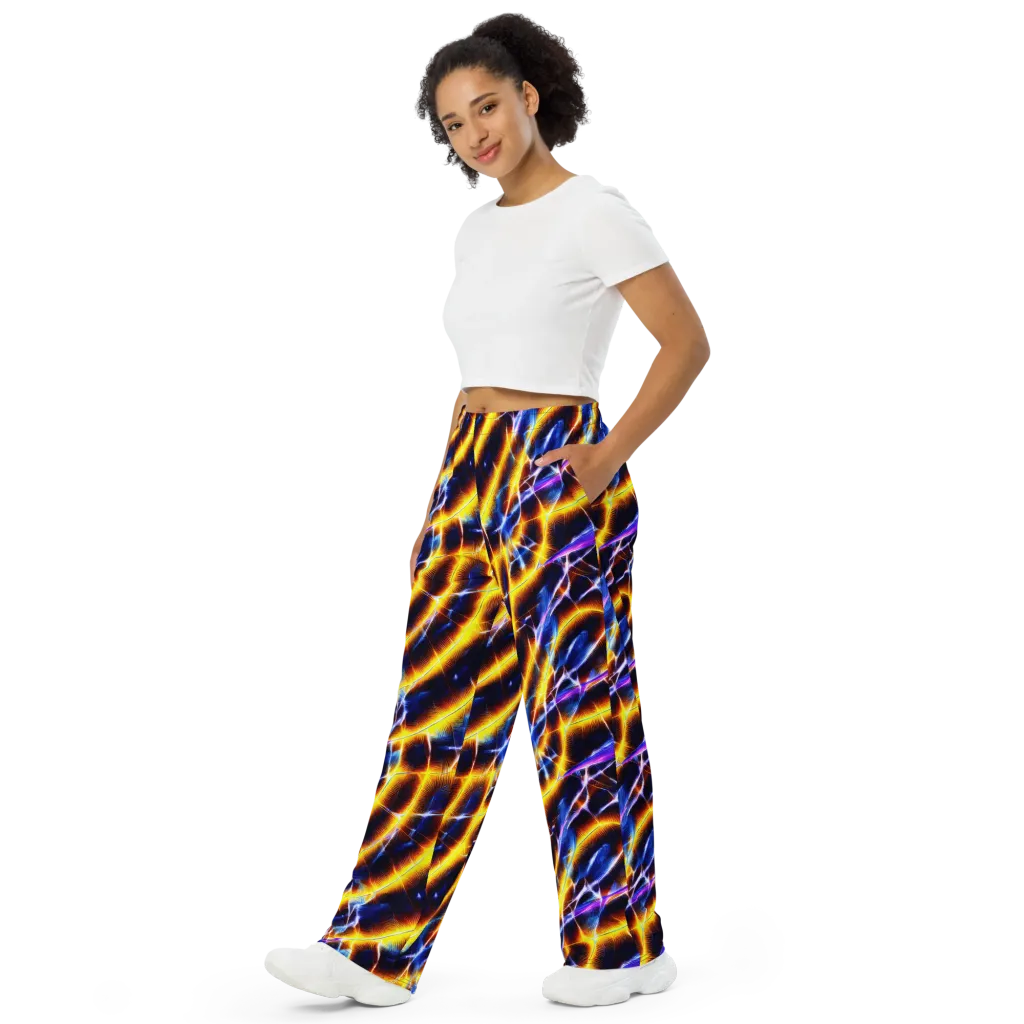 Tempel Tangle on Wide-Leg Pants — Left Front