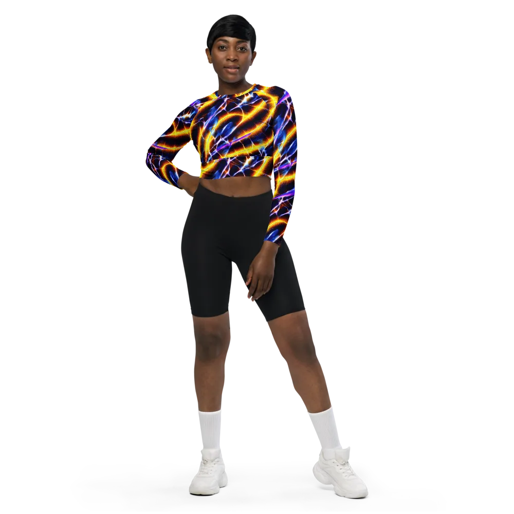 Tempel Tangle on Long Sleeve Crop Top — Front