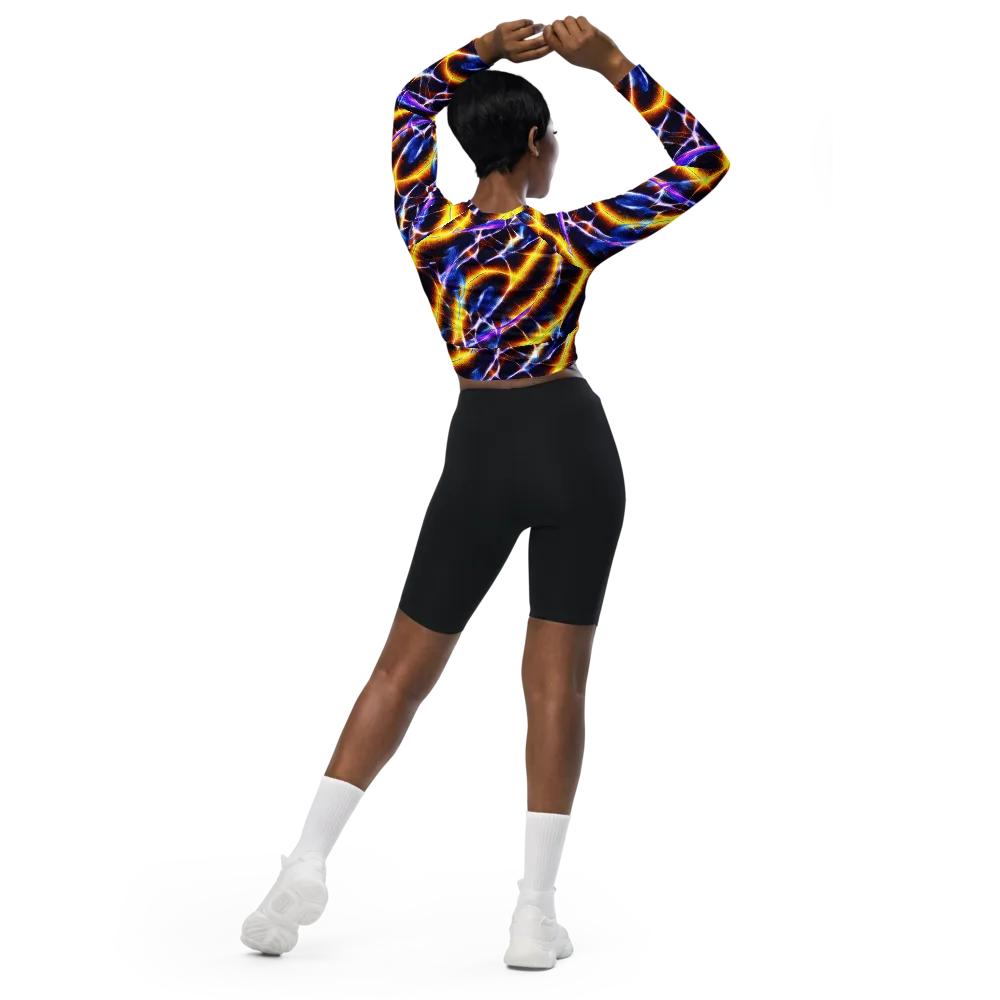Tempel Tangle on Long Sleeve Crop Top — Back