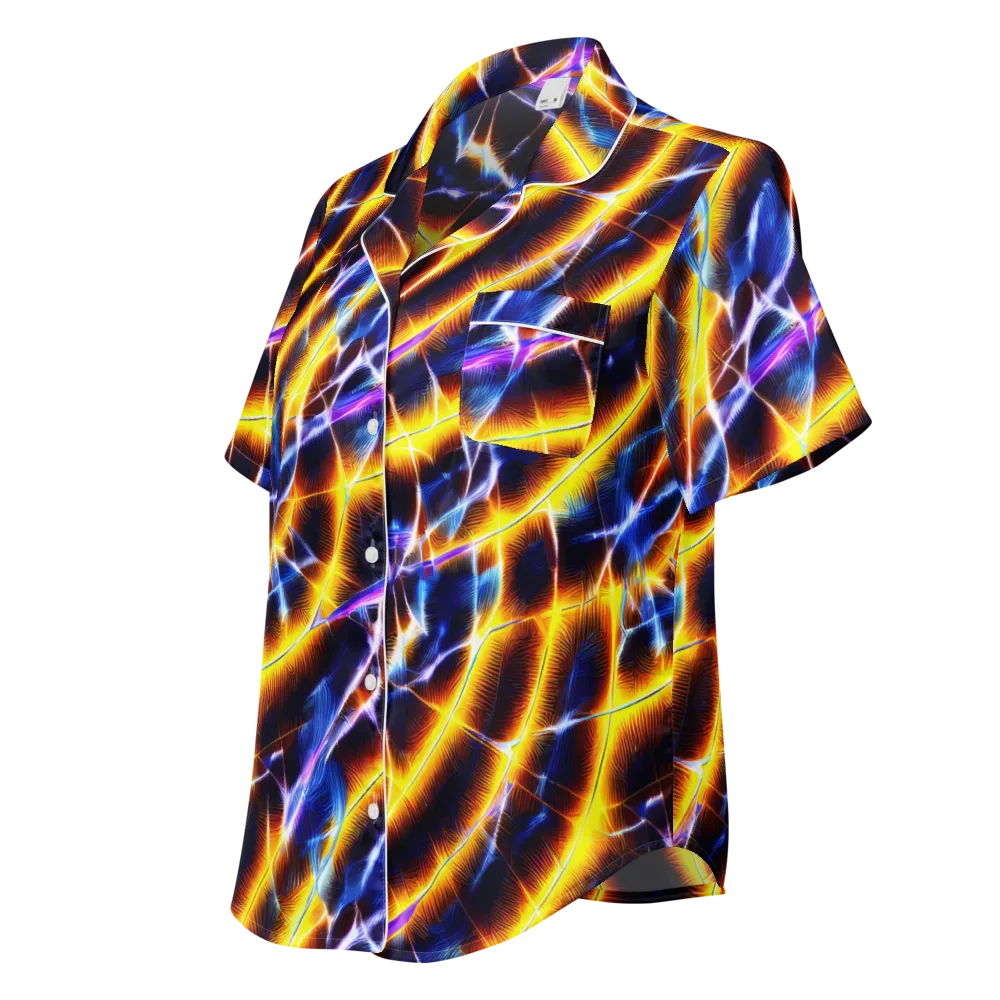 Tempel Tangle on Women's Short Sleeve Pajama Top — Left Front