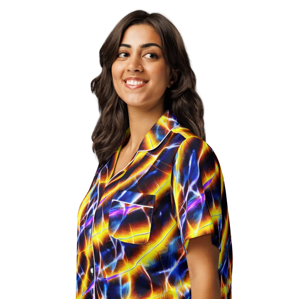 Tempel Tangle on Women's Short Sleeve Pajama Top — Left Front