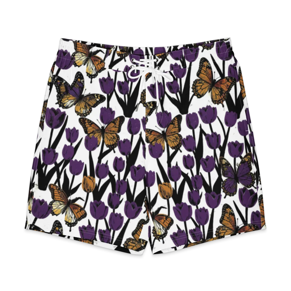 Indigo Flutter on Men's Board Shorts — Front