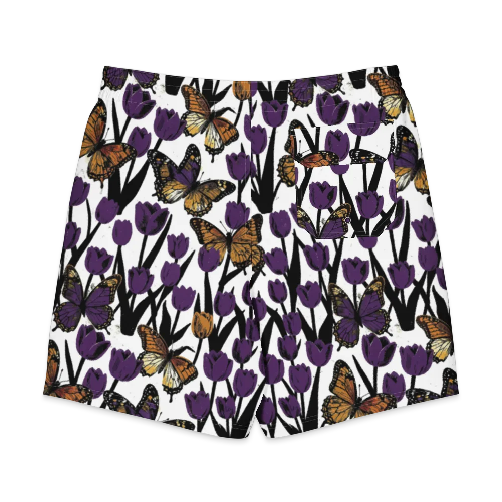 Indigo Flutter on Men's Board Shorts — Back