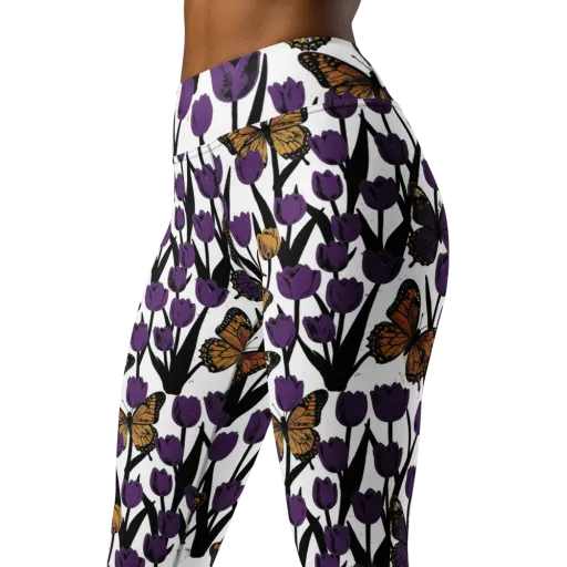 Indigo Flutter on a Yoga Leggings