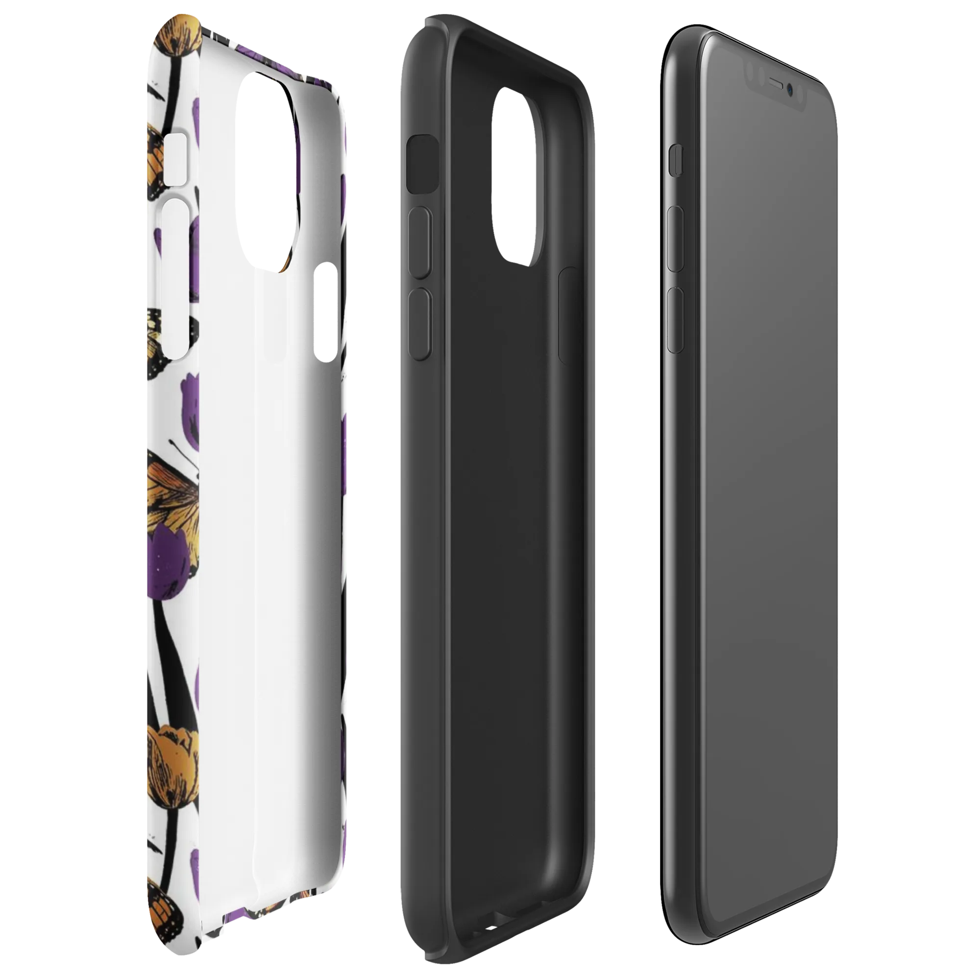 Indigo Flutter on Tough Case for iPhone® — Right