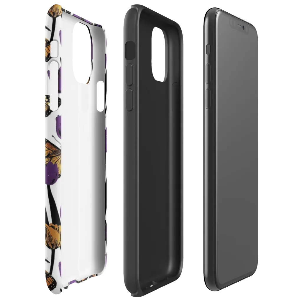 Indigo Flutter on Tough Case for iPhone® — Right