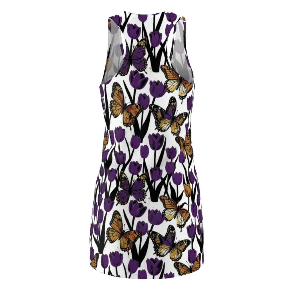 Indigo Flutter on Racerback Dress — Back