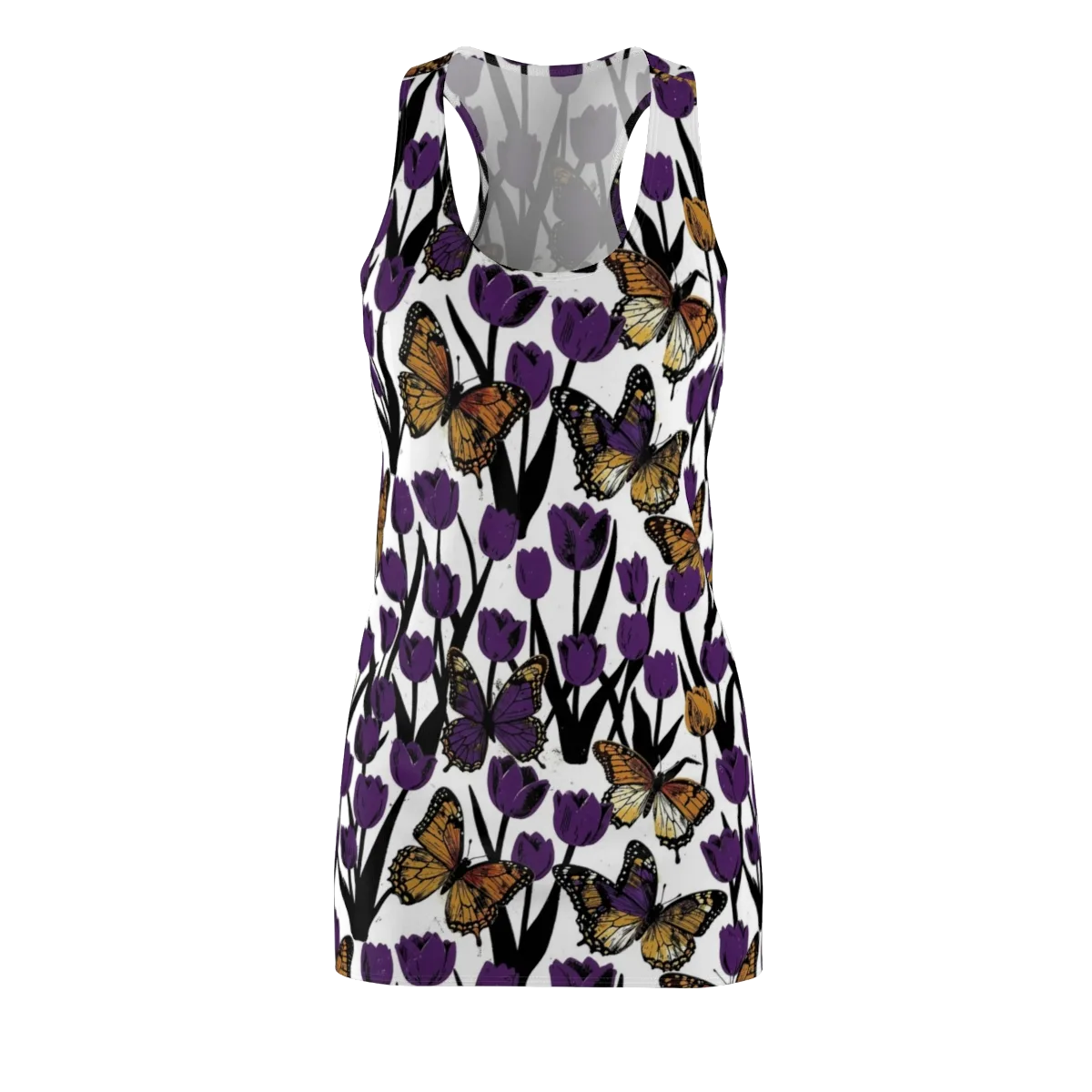 Indigo Flutter on Racerback Dress — Front