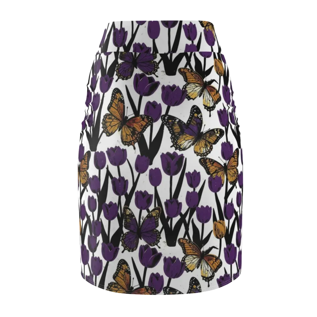 Indigo Flutter on Pencil Skirt — Back