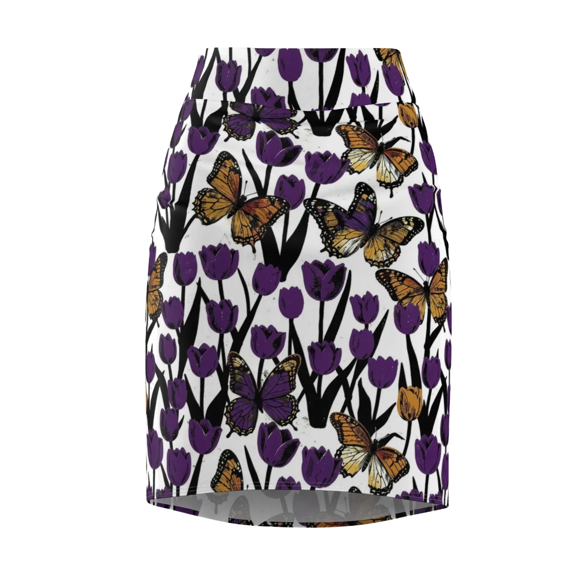 Indigo Flutter on Pencil Skirt — Front