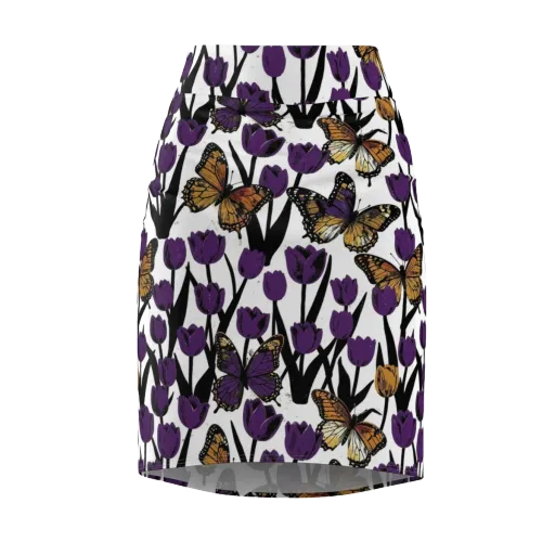 Indigo Flutter on a Pencil Skirt