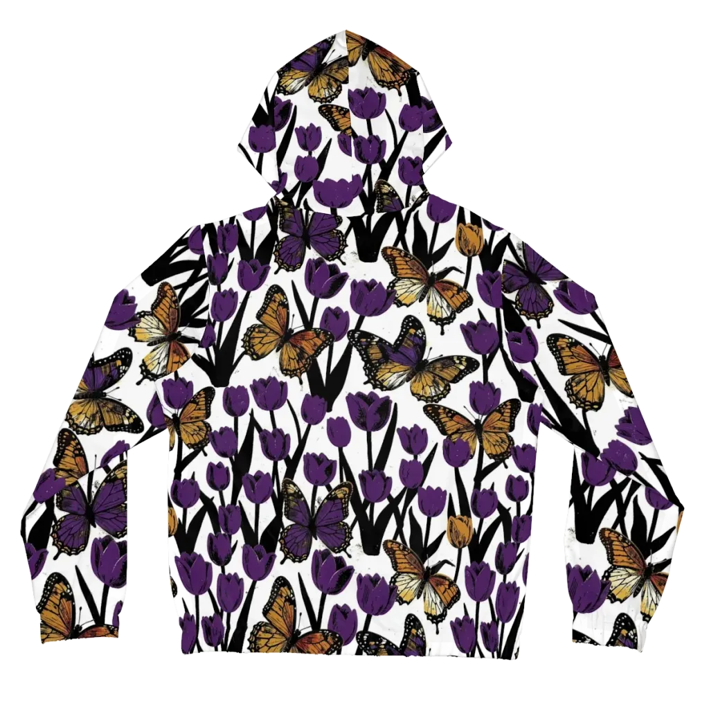 Indigo Flutter on Women's Full-Zip Hoodie — Back