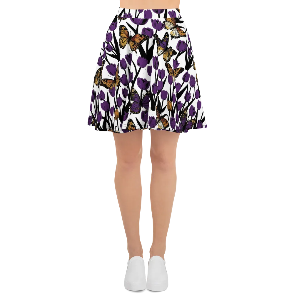 Indigo Flutter on Skater Skirt — Front