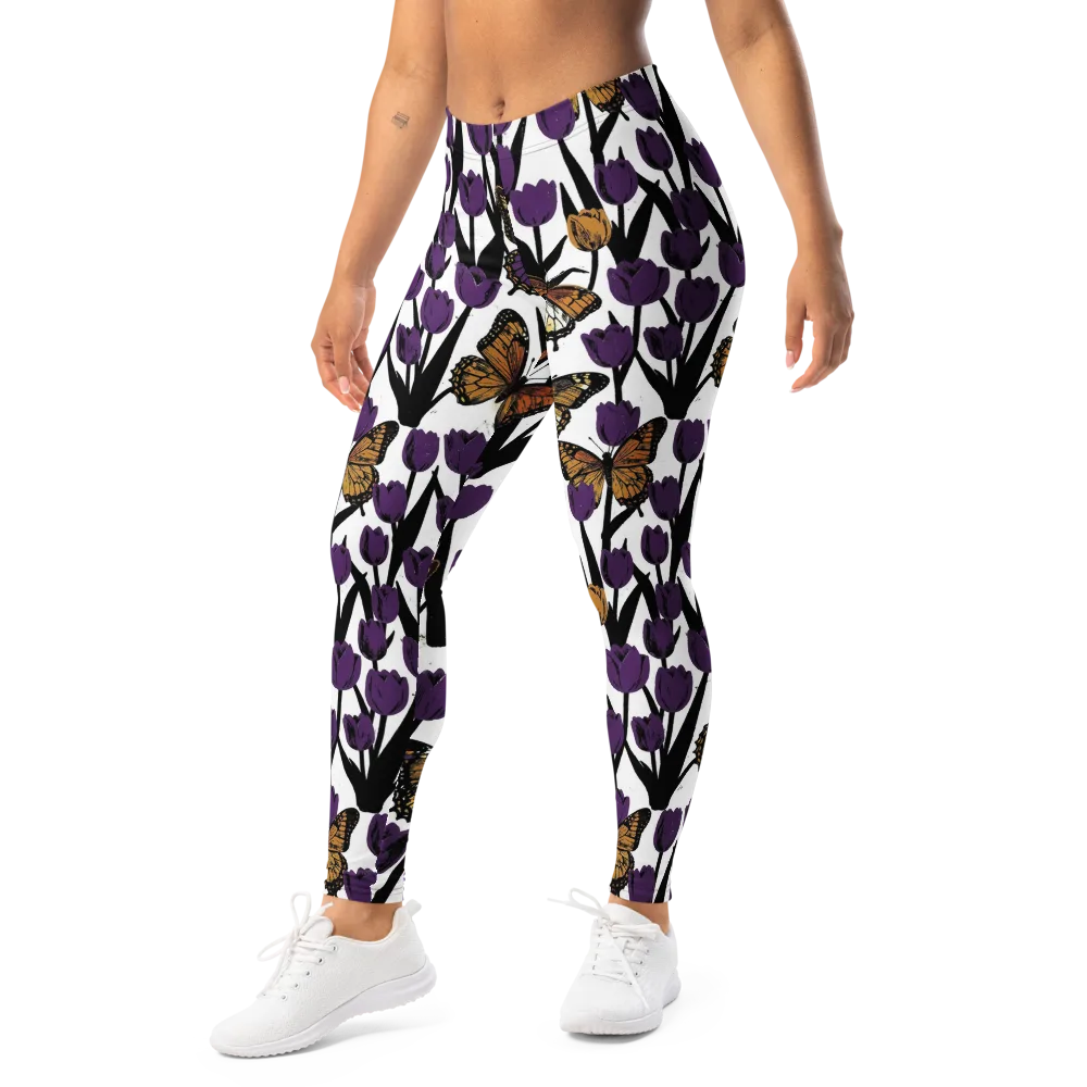 Indigo Flutter on Leggings — Left Front
