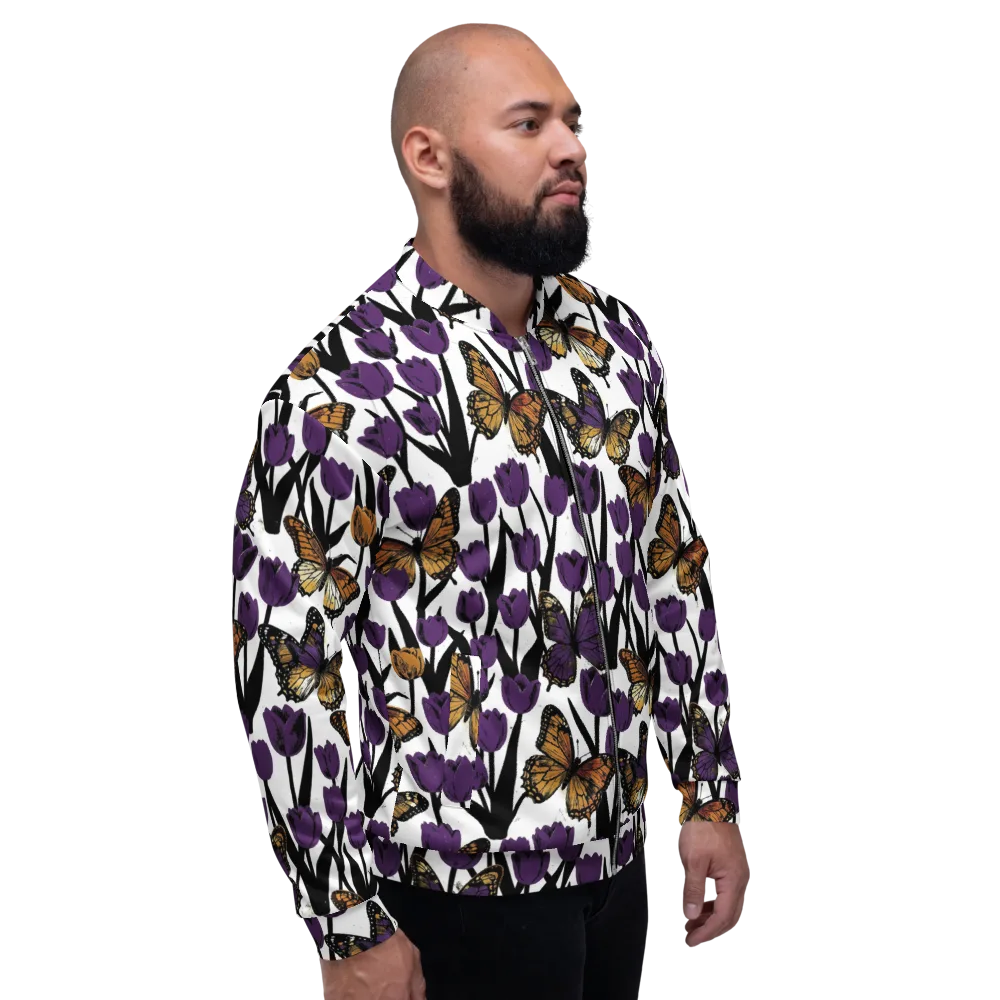 Indigo Flutter on Bomber Jacket — Right