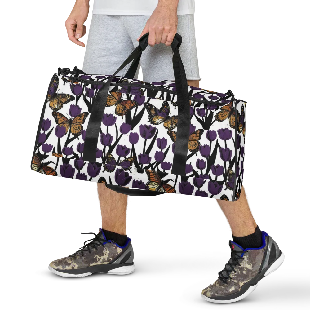 Indigo Flutter on Duffle Bag — Front