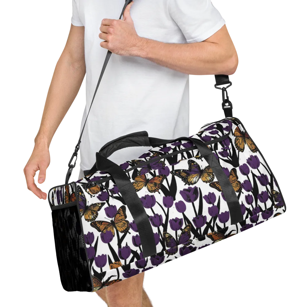 Indigo Flutter on Duffle Bag — Right Front