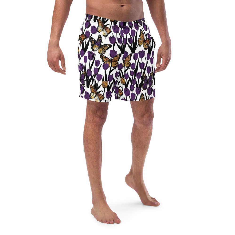 Indigo Flutter on Swim Trunks — Front
