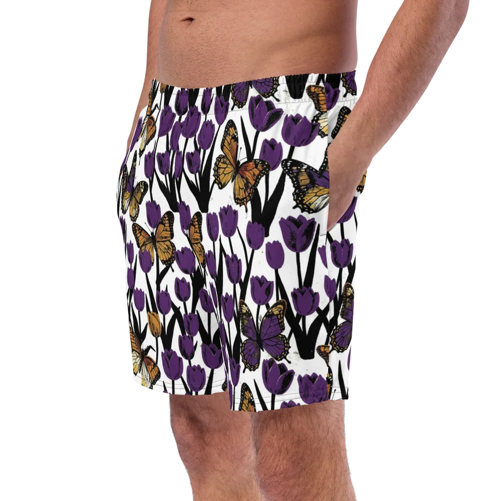 Indigo Flutter on Swim Trunks — Left Front