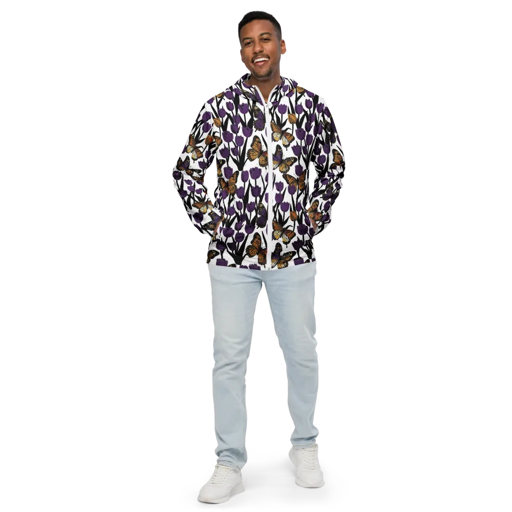 Indigo Flutter on Men's Windbreaker — Front