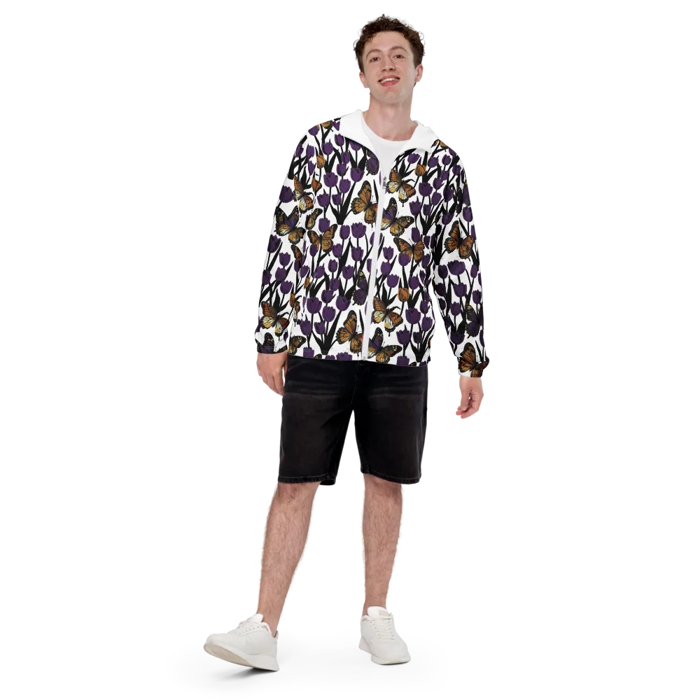 Indigo Flutter on Men's Windbreaker — Front