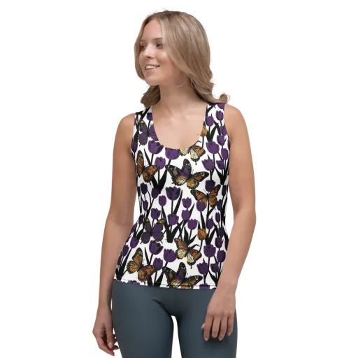 Indigo Flutter on a Women's Tank Top
