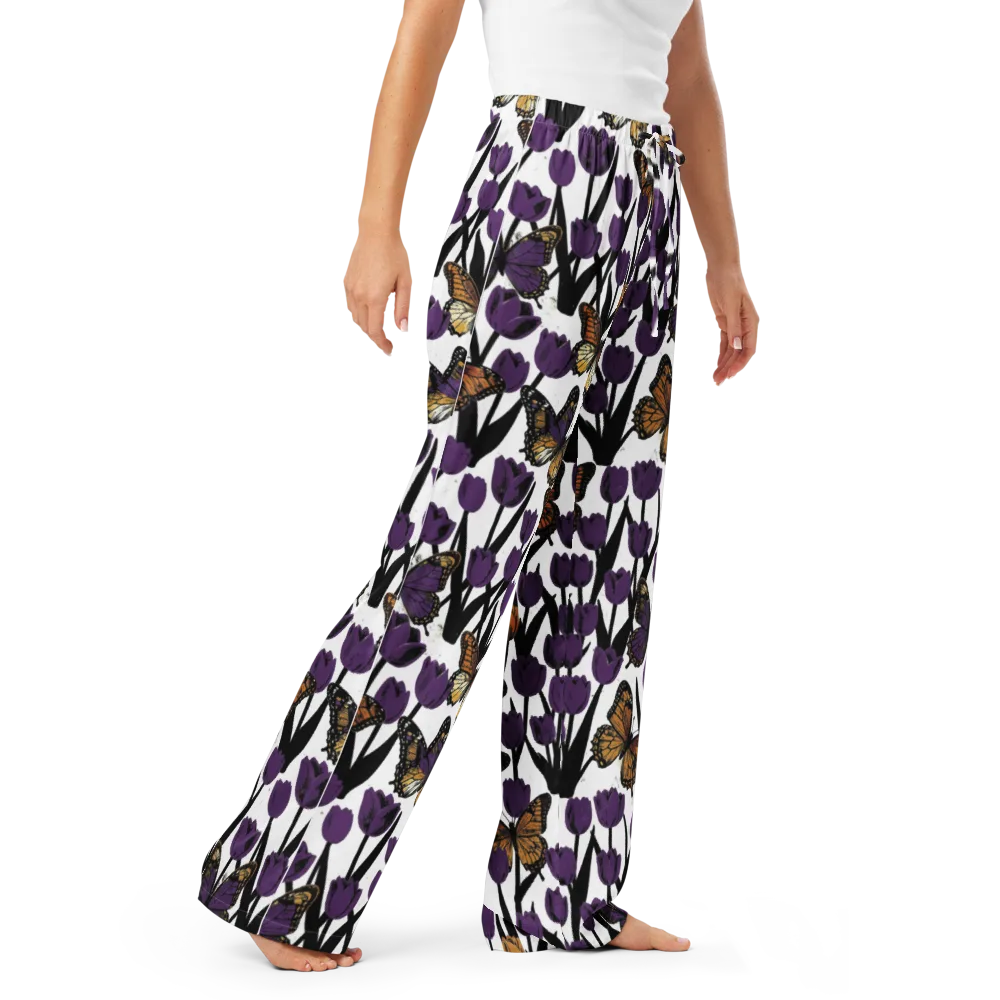 Indigo Flutter on Women's Pajama Pants — Right Front