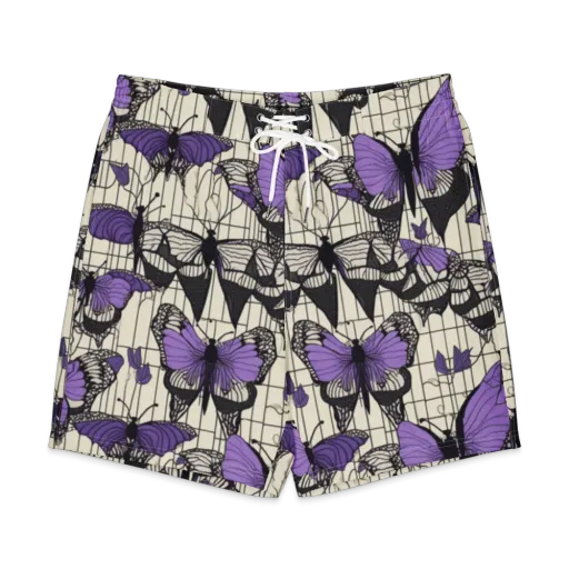 Violet Glasswing on a Men's Board Shorts