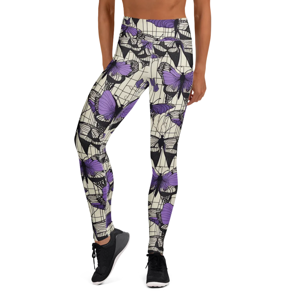 Violet Glasswing on Yoga Leggings — Front