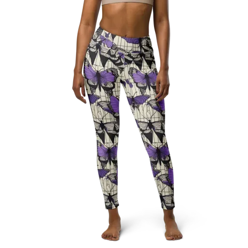 Violet Glasswing on a Yoga Leggings