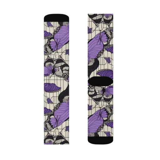 Violet Glasswing on a Socks