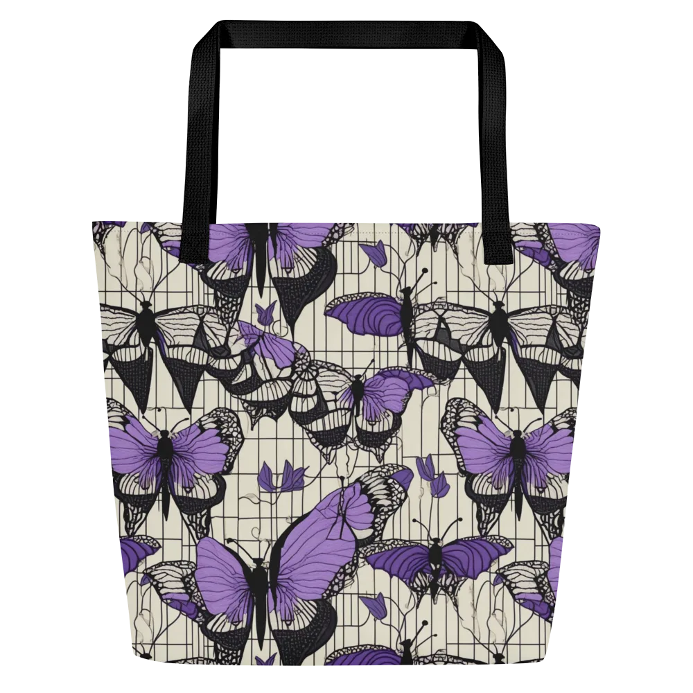 Violet Glasswing on Large Tote Bag W/ Pocket — Front