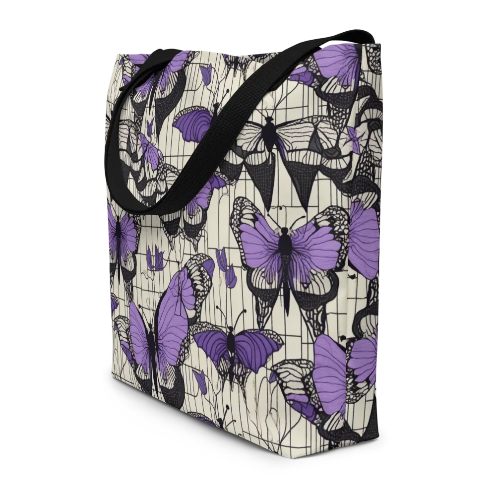 Violet Glasswing on Large Tote Bag W/ Pocket — Front