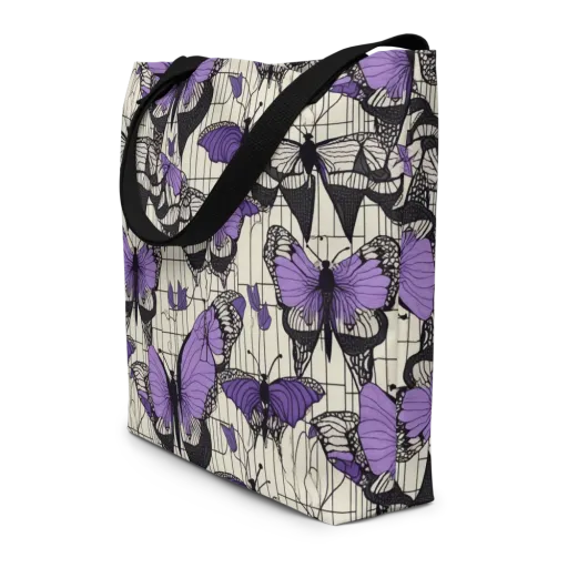 Violet Glasswing on a Large Tote Bag W/ Pocket