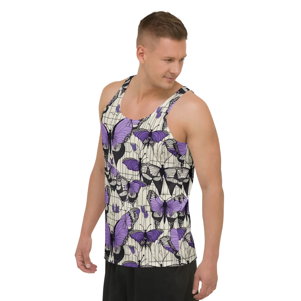 Violet Glasswing on Men's Tank Top — Left Front