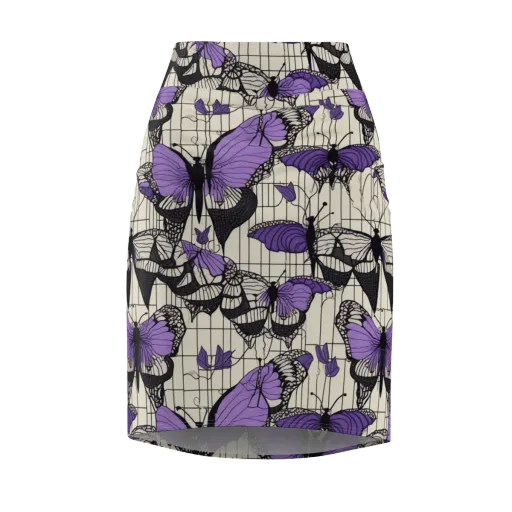 Violet Glasswing on a Pencil Skirt