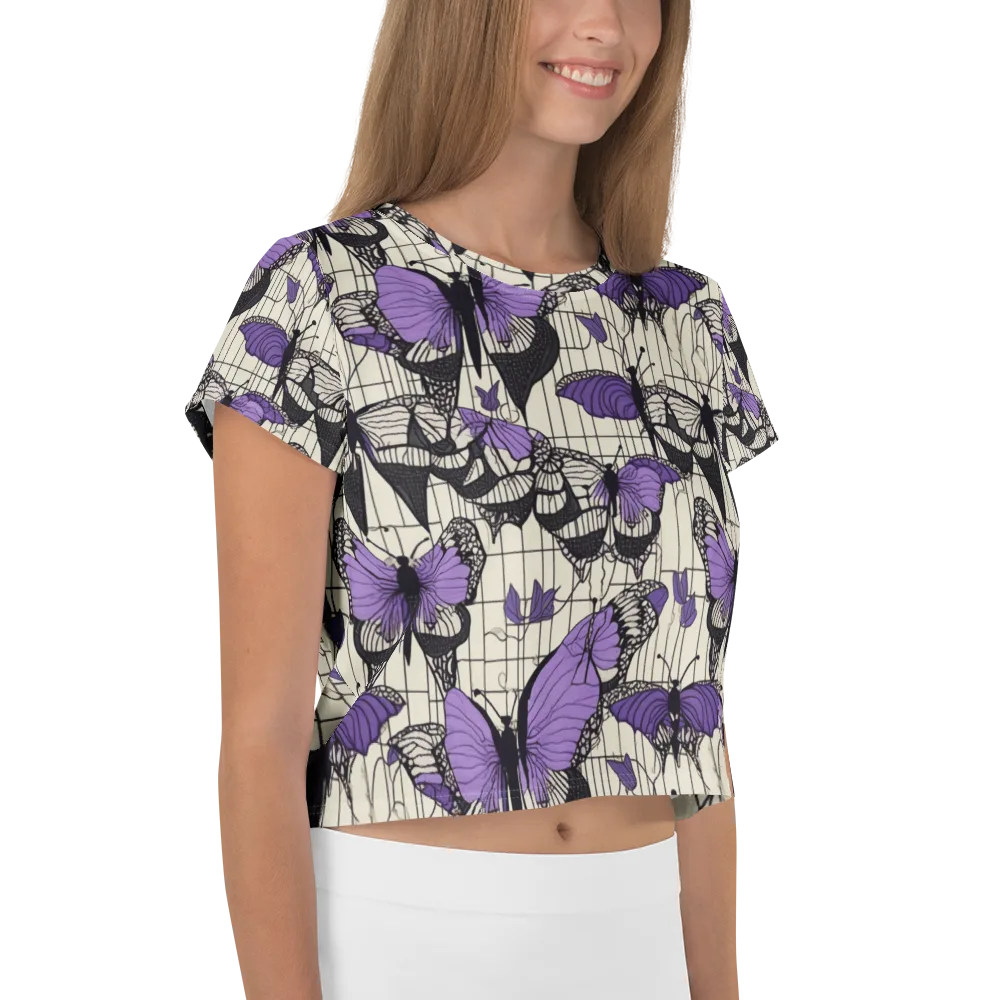 Violet Glasswing on Crop Tee — Right