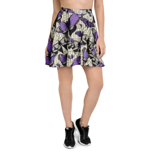 Violet Glasswing on a Skater Skirt