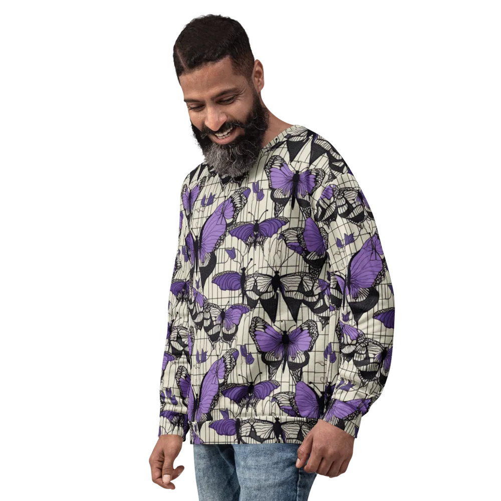 Violet Glasswing on Sweatshirt — Left Front