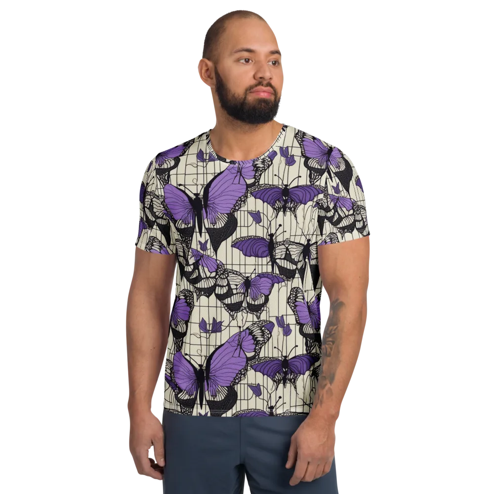 Violet Glasswing on Men's Athletic T-Shirt — Front