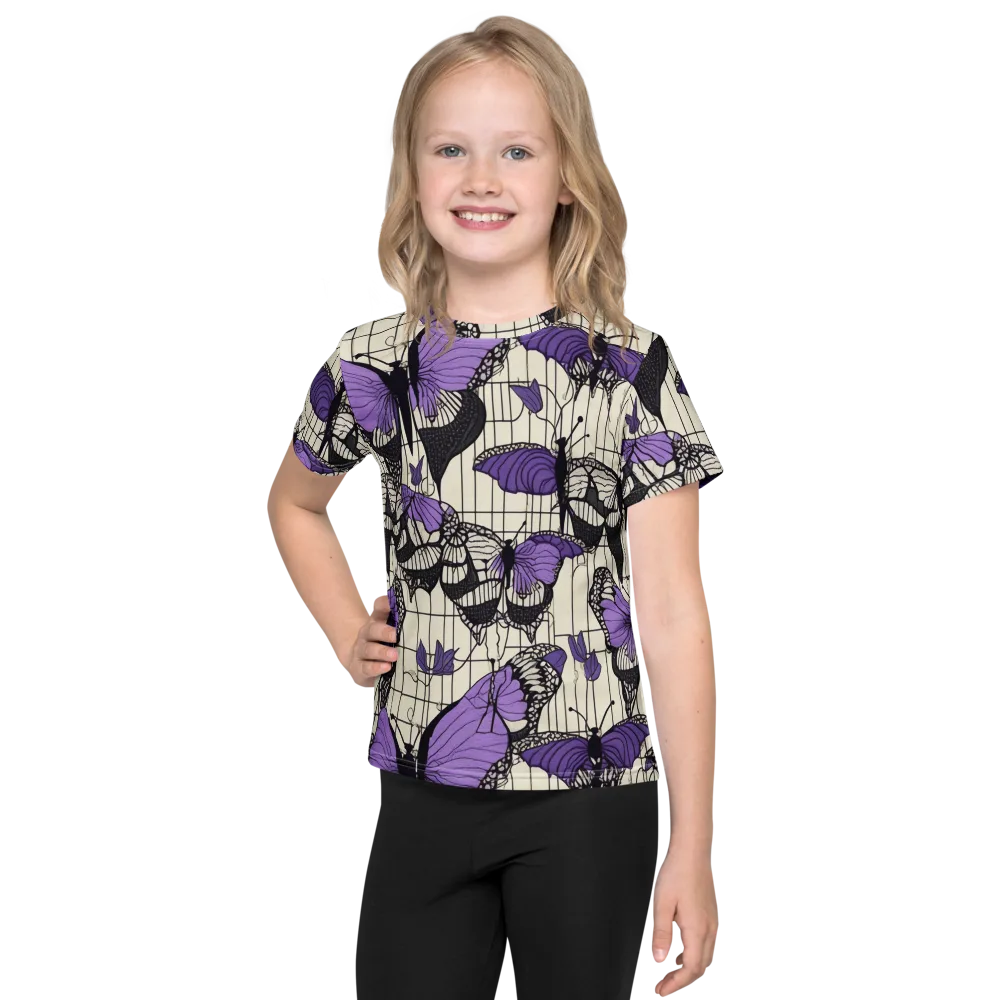Violet Glasswing on Kids Crew Neck T-Shirt — Front