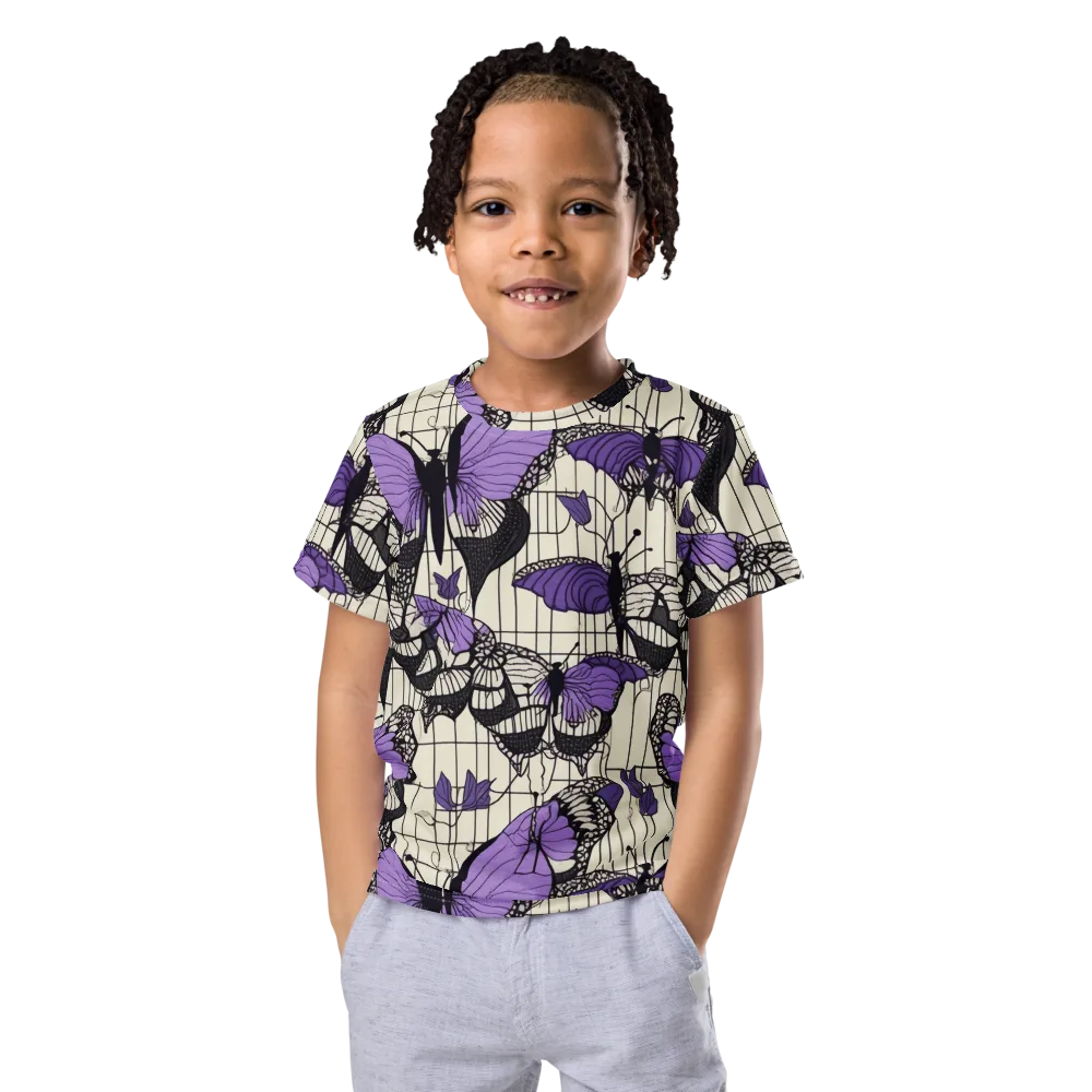 Violet Glasswing on Kids Crew Neck T-Shirt — Front