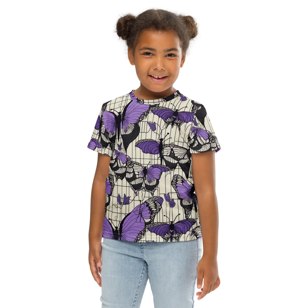 Violet Glasswing on Kids Crew Neck T-Shirt — Front