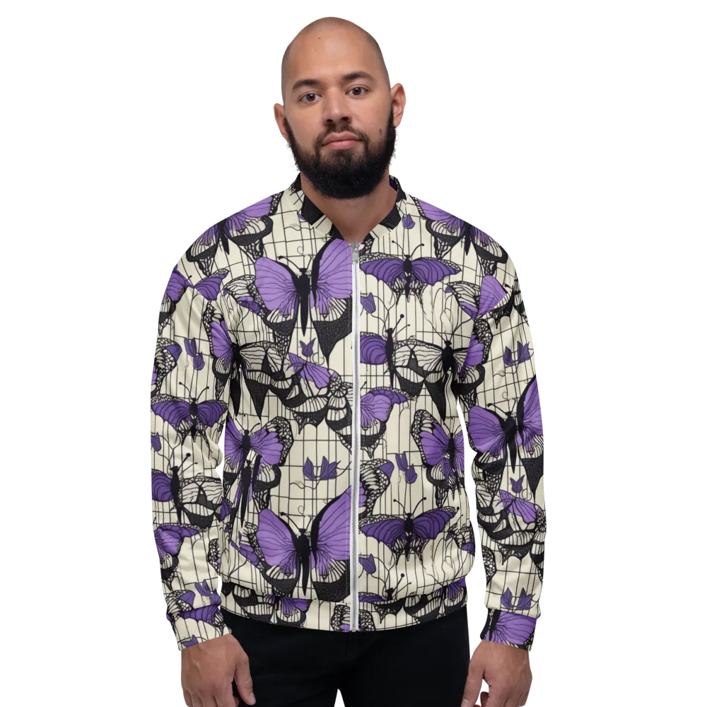 Violet Glasswing on Bomber Jacket — Front