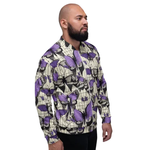 Violet Glasswing on a Bomber Jacket
