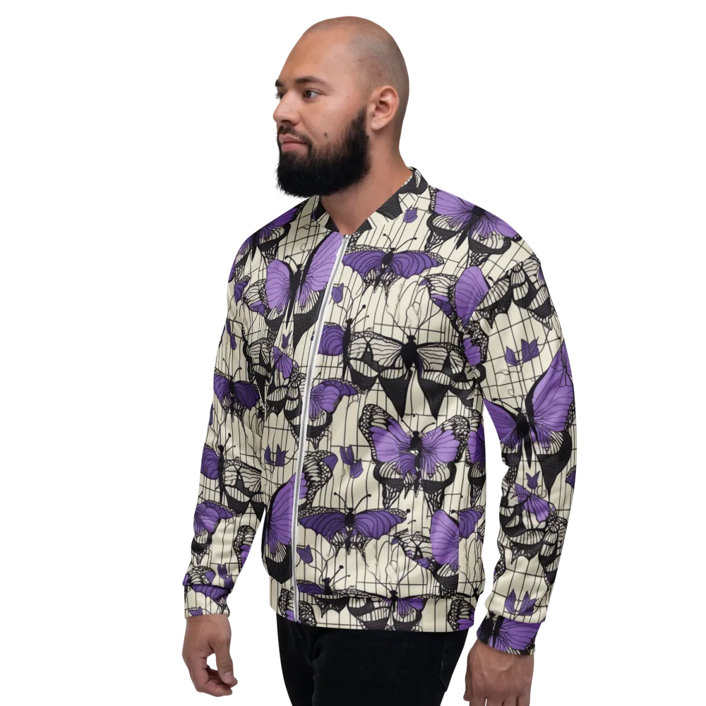 Violet Glasswing on Bomber Jacket — Left