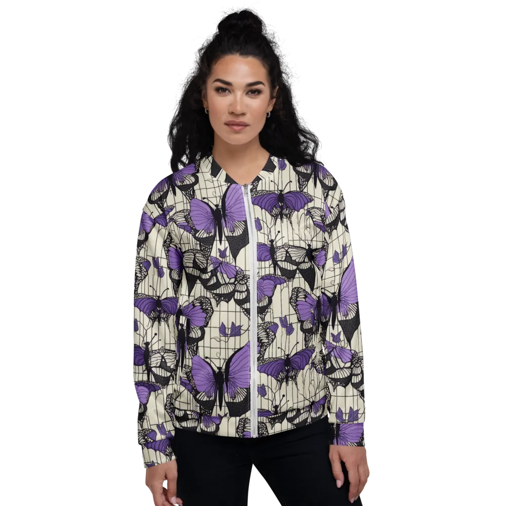 Violet Glasswing on Bomber Jacket — Front