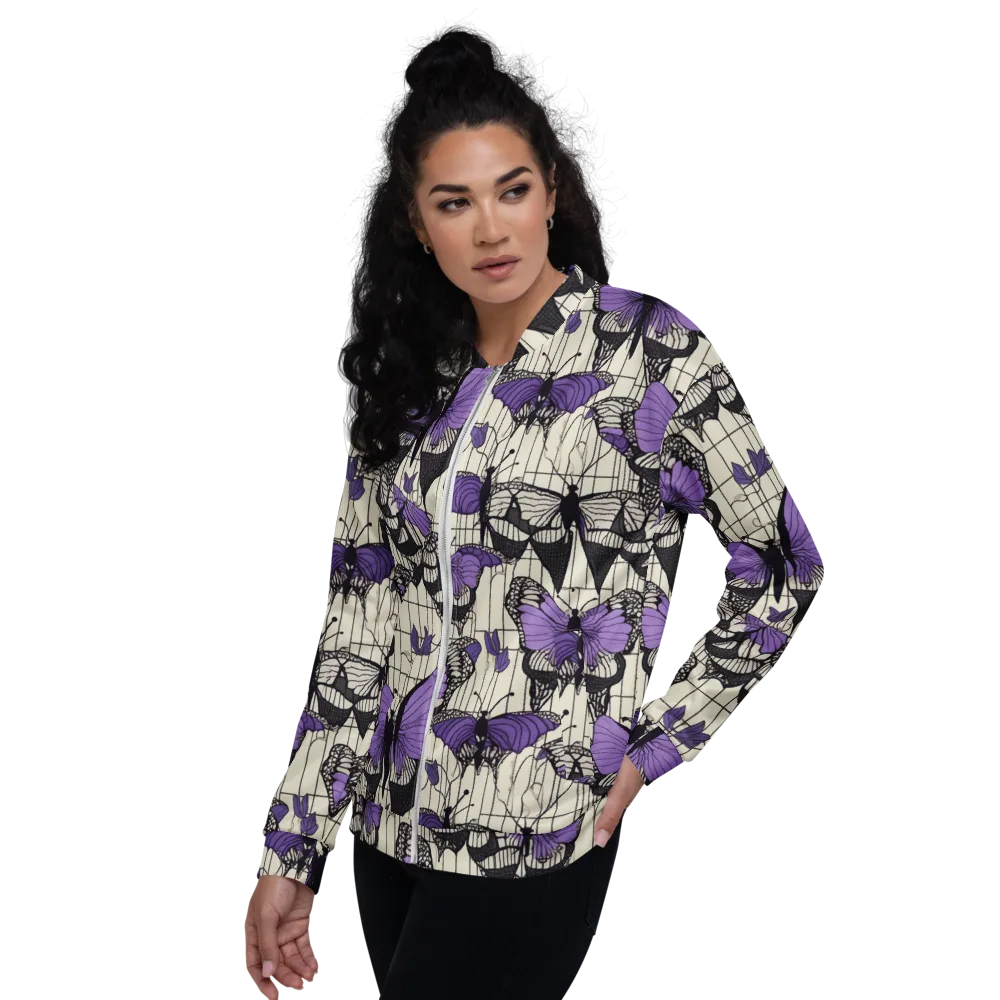 Violet Glasswing on Bomber Jacket — Left